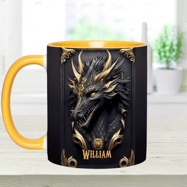 Black Dragon - Personalized Dragon Accent Mug