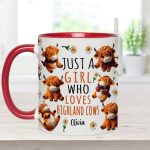 Just A Girl Who Loves Highland Cows - Personalized Highland Cow Accent Mug