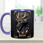 Black Dragon - Personalized Dragon Accent Mug