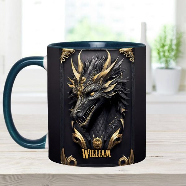 Black Dragon - Personalized Dragon Accent Mug