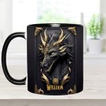 Black Dragon - Personalized Dragon Accent Mug