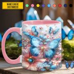 Sparkle Butterflies - Personalized Butterfly Accent Mug