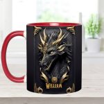 Black Dragon - Personalized Dragon Accent Mug
