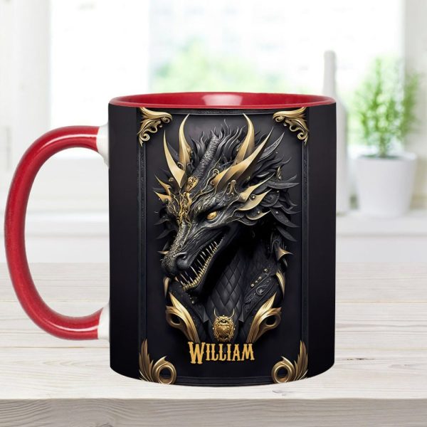 Black Dragon - Personalized Dragon Accent Mug