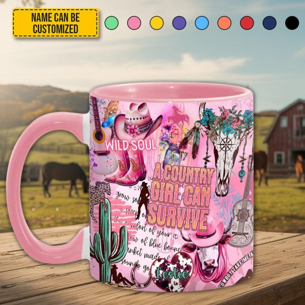 Country Girl - Personalized Accent Mug