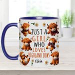 Just A Girl Who Loves Highland Cows - Personalized Highland Cow Accent Mug