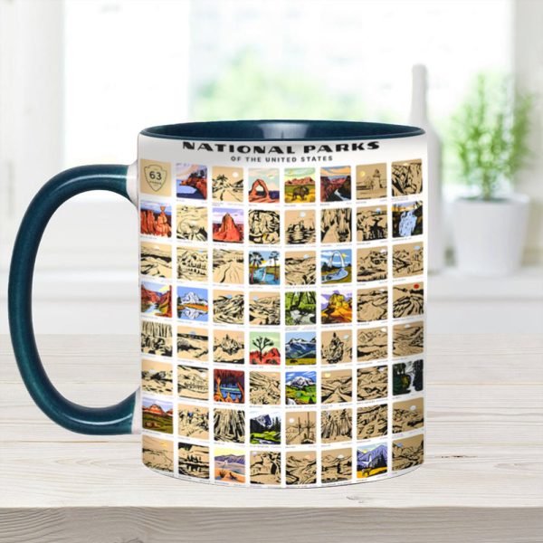 Us National Park Bucket List Accent Mug