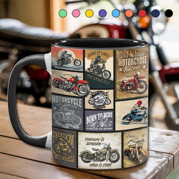 Backroad Memories Vintage Motorcycle Accent Mug
