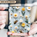 Floral Bee – Personalized Accent Mug
