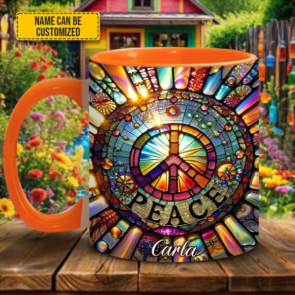 Personalized Peace Symbol Accent Mug