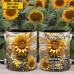 Freedom'S Just Another Word - Personalized Sunflower Accent Mug