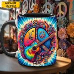 Hippie Guitar- Personalized Hippie Accent Mug
