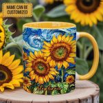 Starry Bloom – Personalized Sunflower Accent Mug