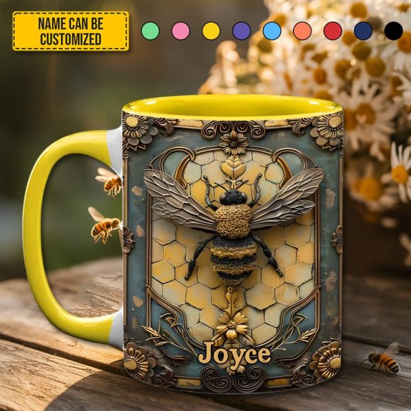 Personalized Honey Bee Accent Mug