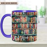 Personalized Bookshelf Mug – Cozy Library Lover’S Dream
