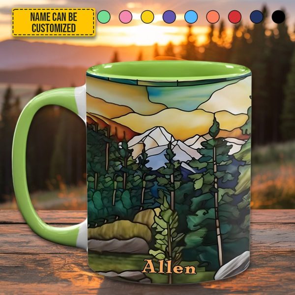 Personalized Mountains Accent Mug