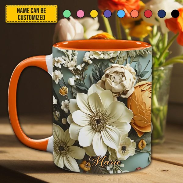 Love Flowers - Personalized Flower Accent Mug