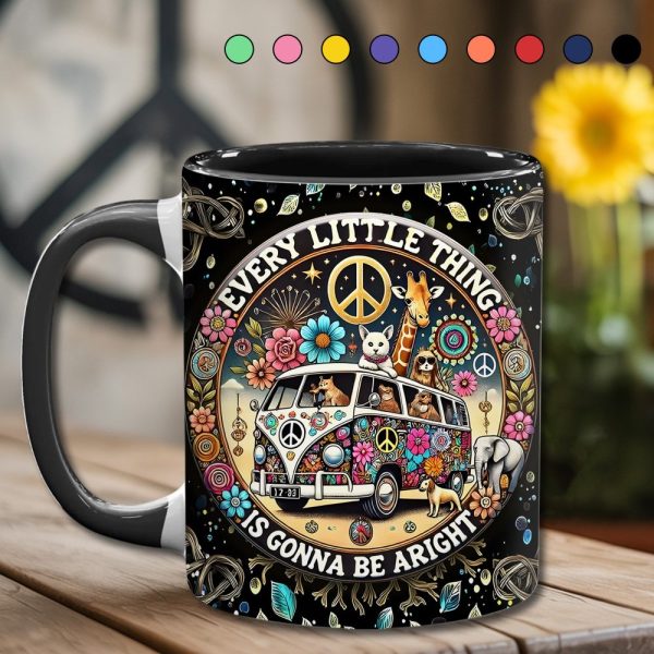 Every Little Thing Is Gonna Be Alright - Personalized Hippie Accent Mug