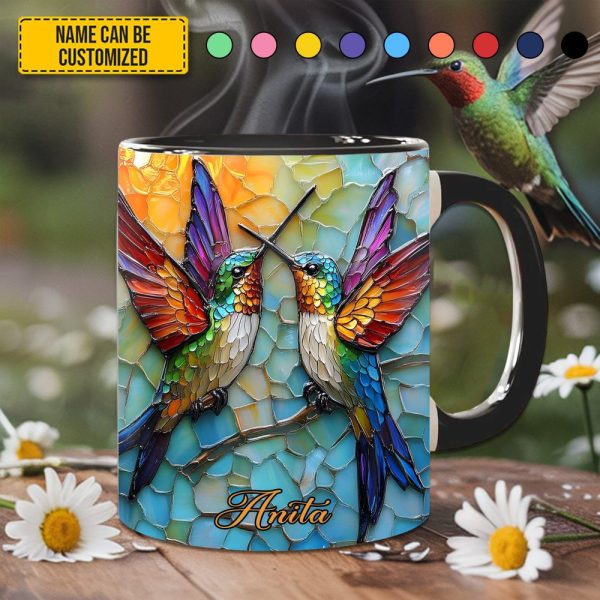 Couple Hummingbird - Personalized Hummingbird Accent Mug