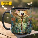 Dragonfly Dreams - Personalized Dragonfly Accent Mug