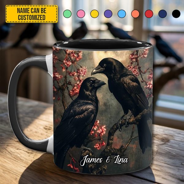 Personalized Raven Couple Accent Mug