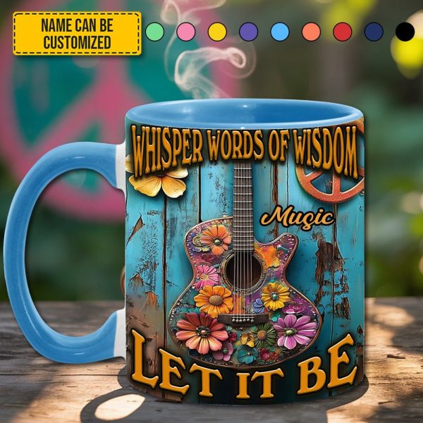Whisper Words Of Wisdom - Personalized Guitar Accent Mug