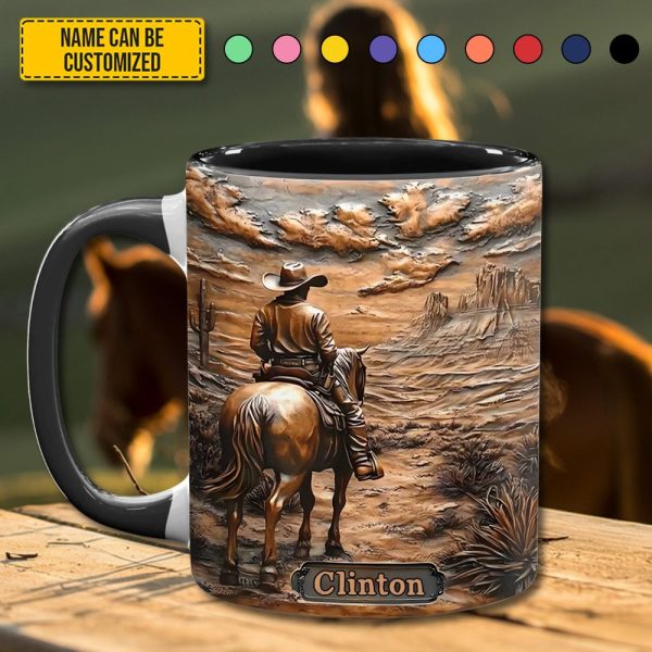 Cowboy & Horse - Personalized Accent Mug