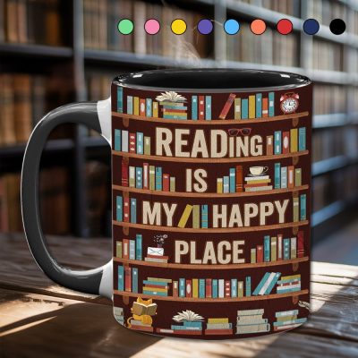 Reading Is My Happy Place - Book Accent Mug