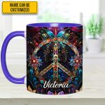 Peace & Love Symbol – Personalized Hippie Accent Mug