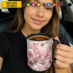 Personalized Pink Butterfly & Flower Accent Mug