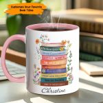 Book Lover’S Stack – Personalized Book Accent Mug