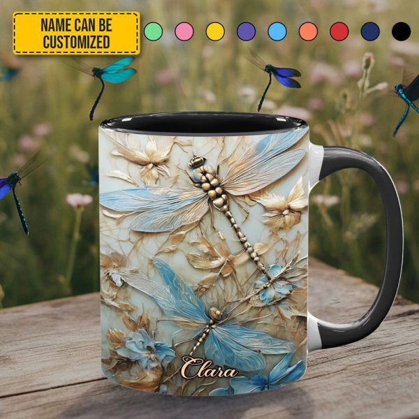 Dragonflies Accent Mug - Personalized Accent Mug