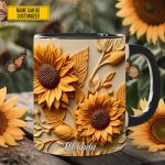 Sunflower Accent Mug - Personalized Accent Mug