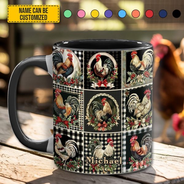 Chicken Collection Accent Mug - Personalized Chicken Accent Mug