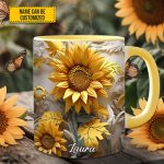 Beautiful Sunflower - Personalized Sunflower Accent Mug