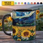 Starry Sunflowers – Personalized Accent Mug