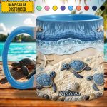 Ocean Waves Turtle - Personalized Turtle Accent Mug
