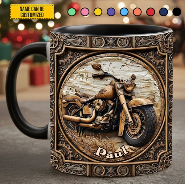 Biker Accent Mug - Personalized Biker Accent Mug