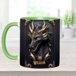 Black Dragon - Personalized Dragon Accent Mug