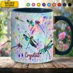Colorful Dragonflies - Personalized Dragonfly Accent Mug