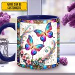 Beautiful Butterflies - Personalized Butterfly Accent Mug