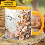 Butterfly And Flower - Personalized Accent Mug