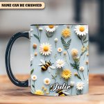 Floral Bee – Personalized Accent Mug