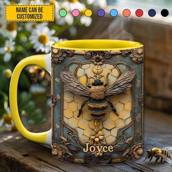 Personalized Honey Bee Accent Mug
