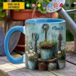 Gardening Tool & Floral  - Personalized Gardening Accent Mug