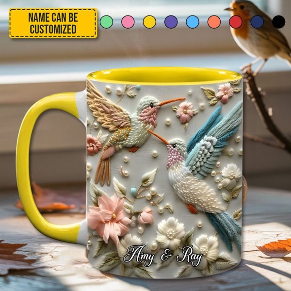 Couple Hummingbird - Personalized Accent Mug
