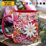 Colorful Flower - Personalized Accent Mug