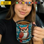 Personalized Owl Winter Accent Mug