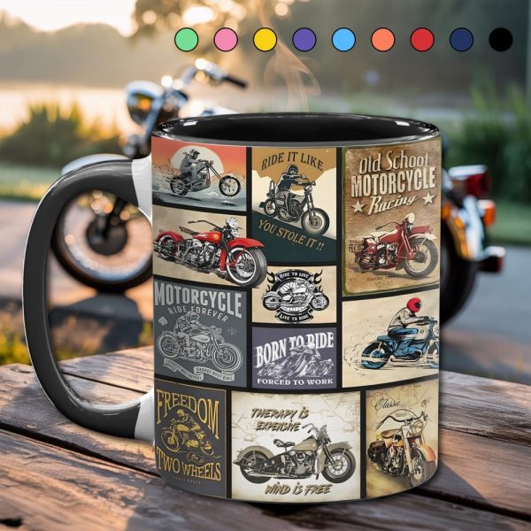 Backroad Memories Vintage Motorcycle Accent Mug
