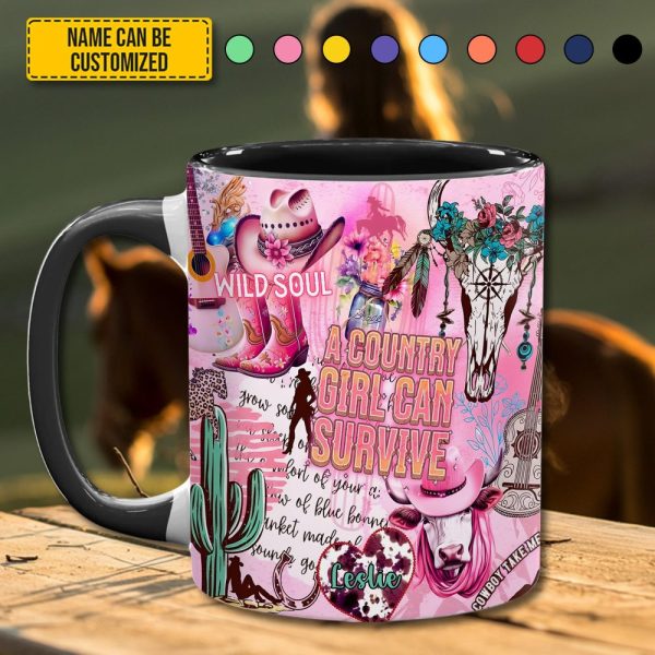 Country Girl - Personalized Accent Mug
